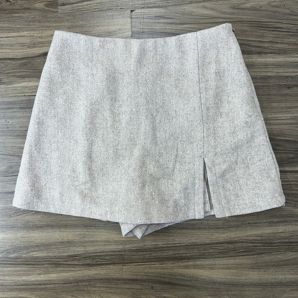 Promesa Wool Skort Tweed Women Sz L Business Casual Preppy Office Timeless Class